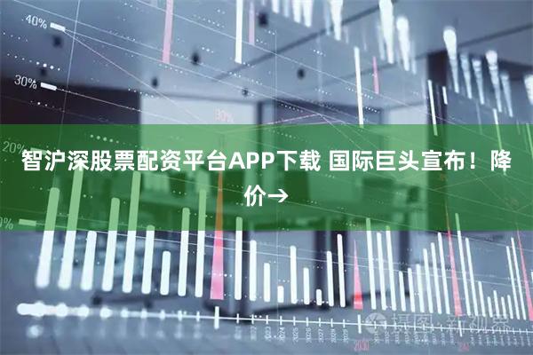 智沪深股票配资平台APP下载 国际巨头宣布！降价→